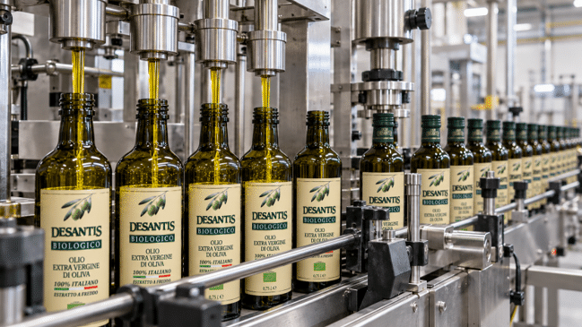 Linea per l’imbottigliamento dell’olio extravergine di oliva